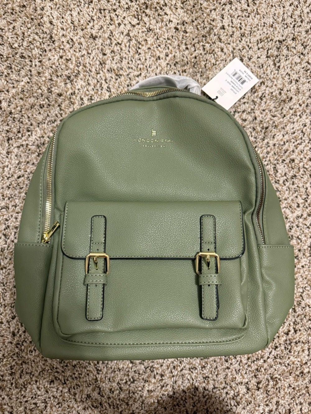 New London Fog Stella pebble olive backpack